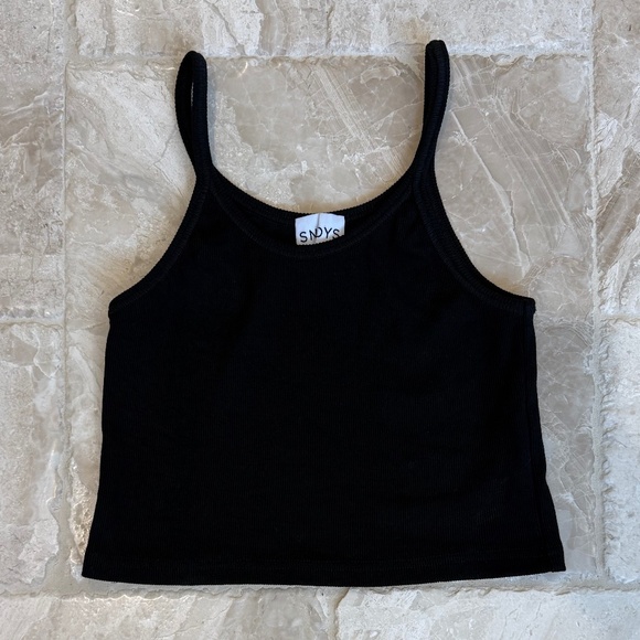 SNDYS X Revolve Black Cropped Tank (Size S) - Picture 4 of 6